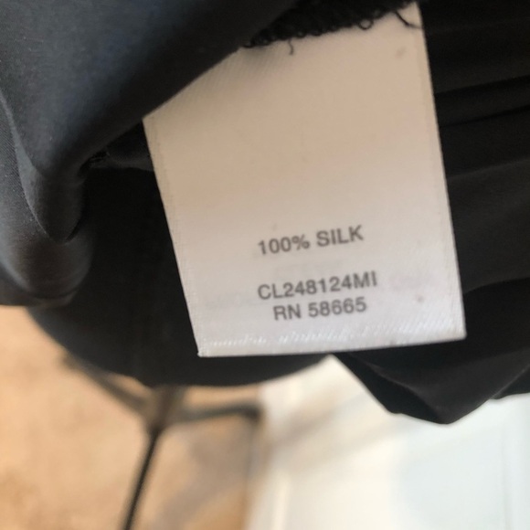 Classiques Entier women’s blouse 100% silk Y2K retro pleated cinched chic Blk XS - Picture 8 of 8